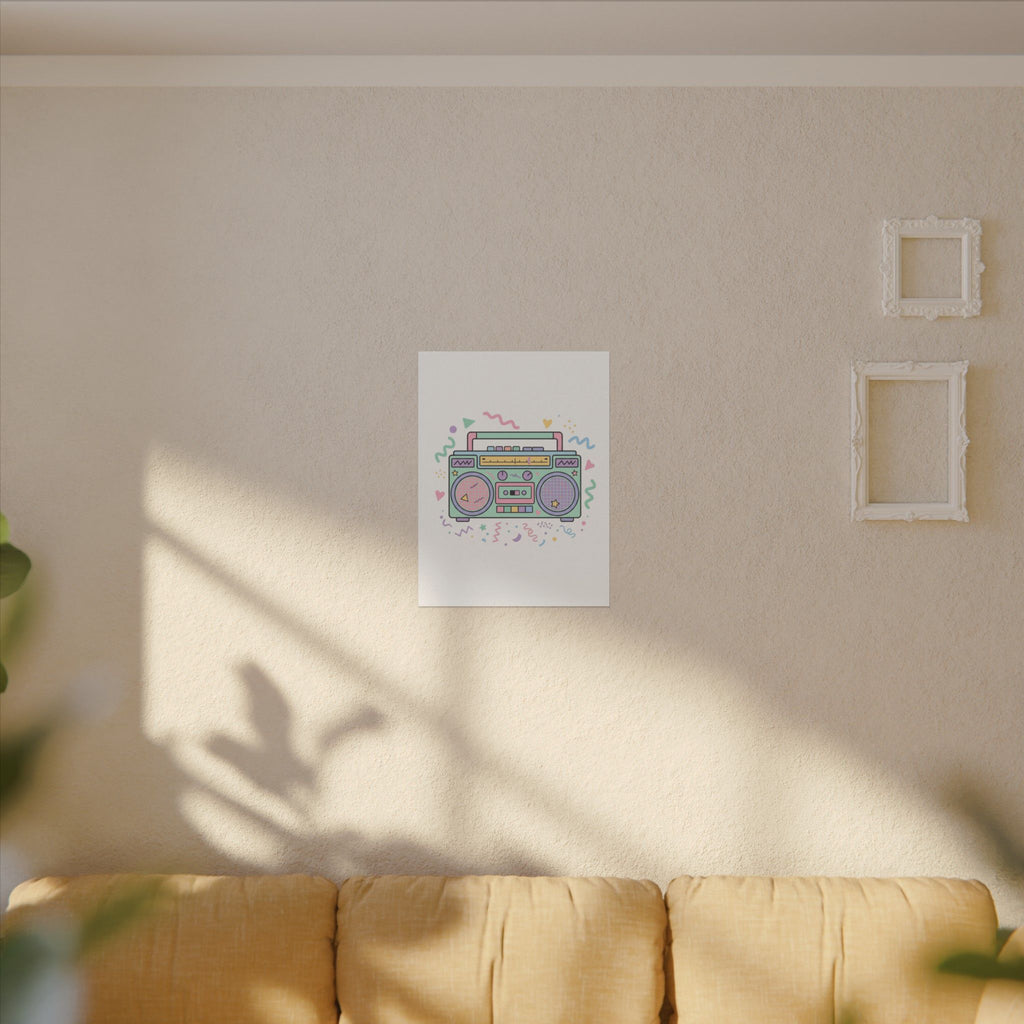 Retro Boombox Pastel Music Poster