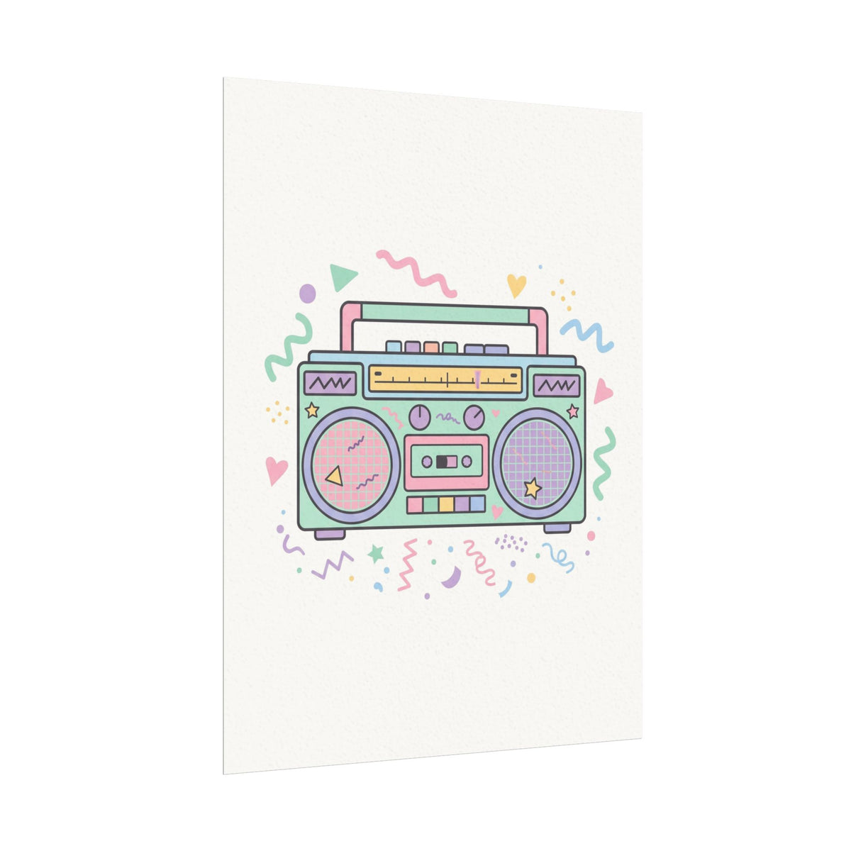 Retro Boombox Pastel Music Poster