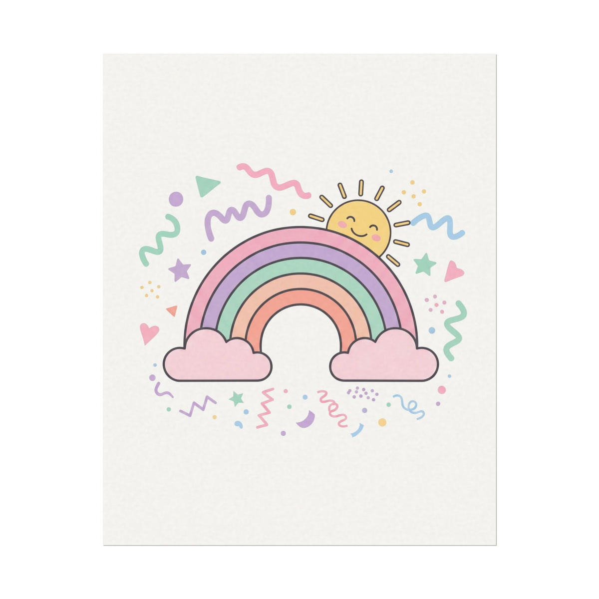 Rainbow Sunshine Watercolor Poster