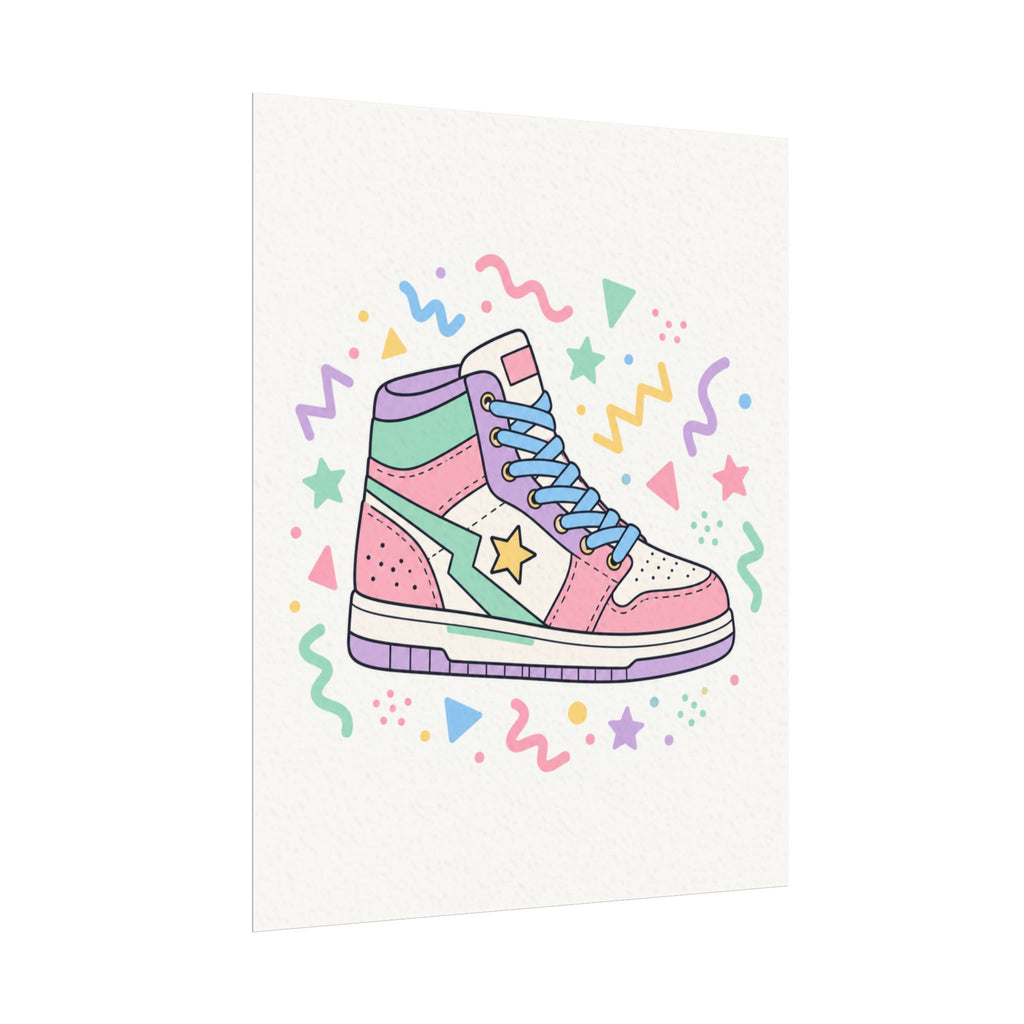 Colorful High-Top Sneaker Watercolor Poster