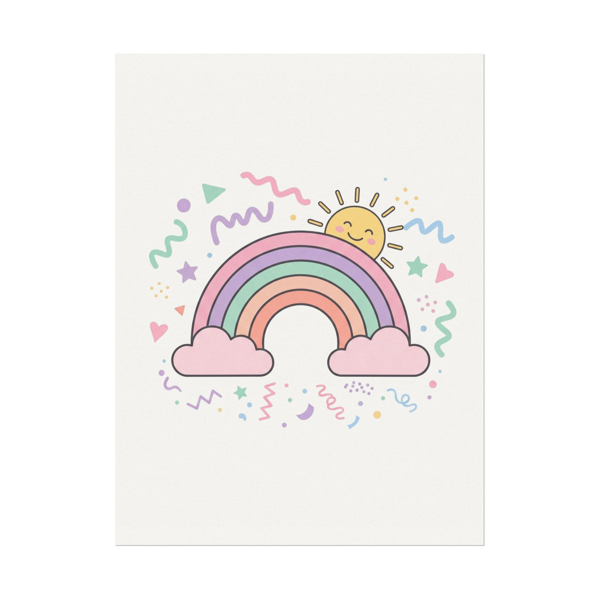 Rainbow Sunshine Watercolor Poster