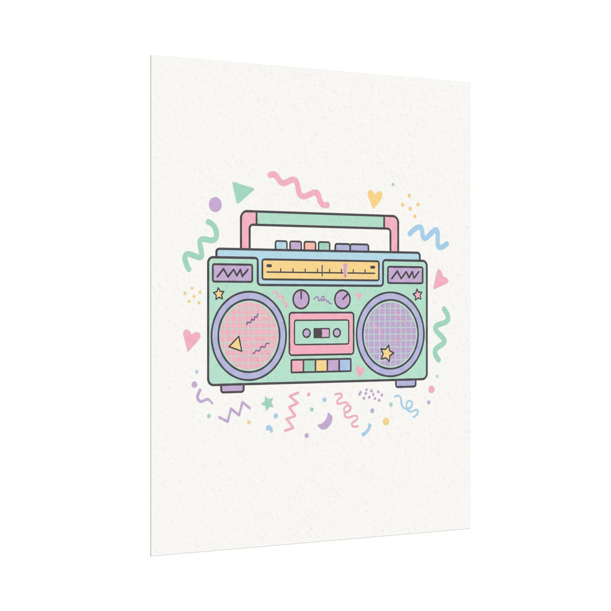 Retro Boombox Pastel Music Poster