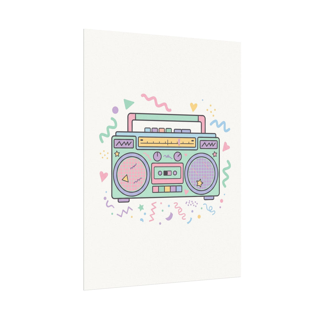 Retro Boombox Pastel Music Poster