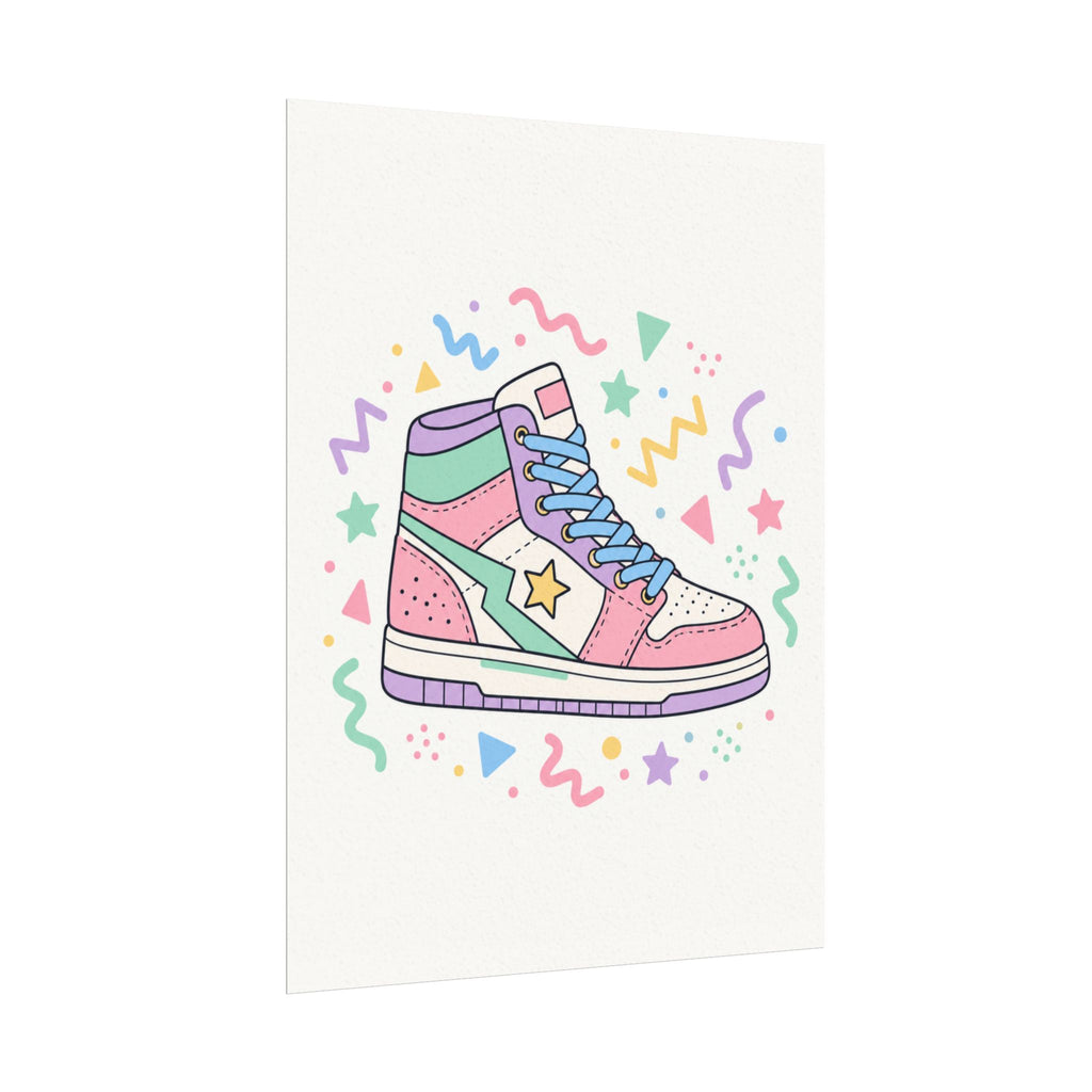 Colorful High-Top Sneaker Watercolor Poster