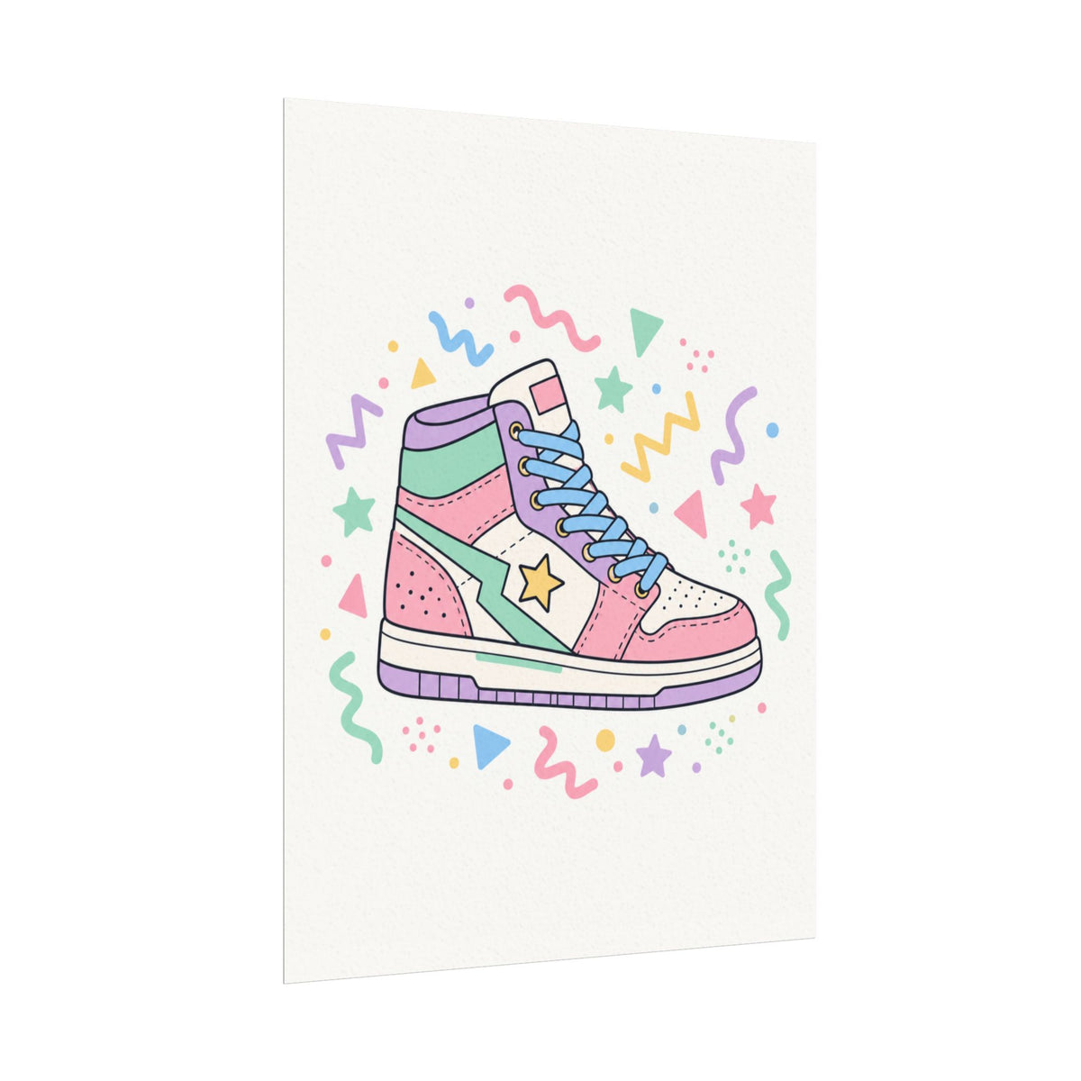 Colorful High-Top Sneaker Watercolor Poster