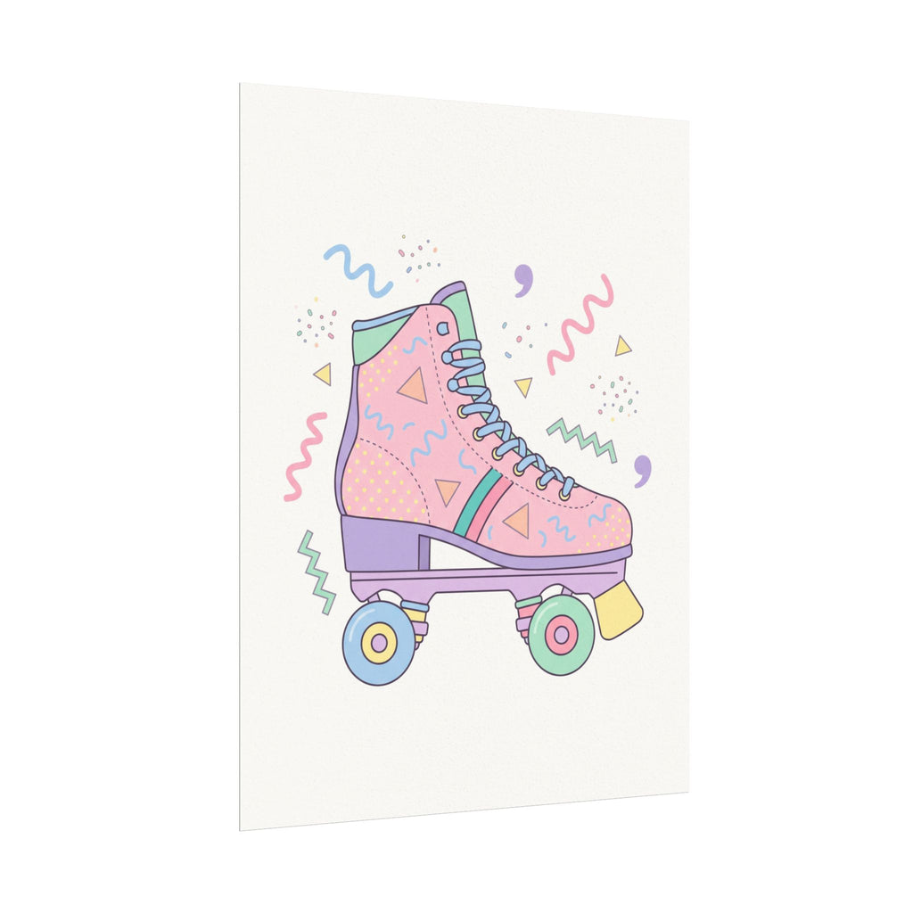 Retro Roller Skate Watercolor Poster